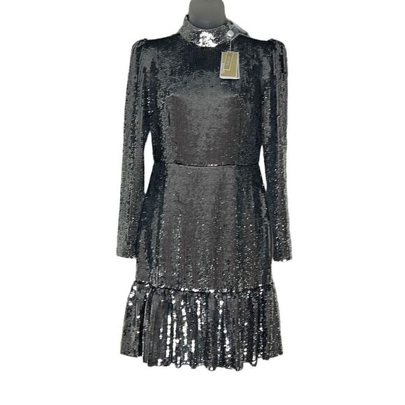 NWT Michael MICHAEL KORS Sequined Georgette Dress - Picture 5 of 16